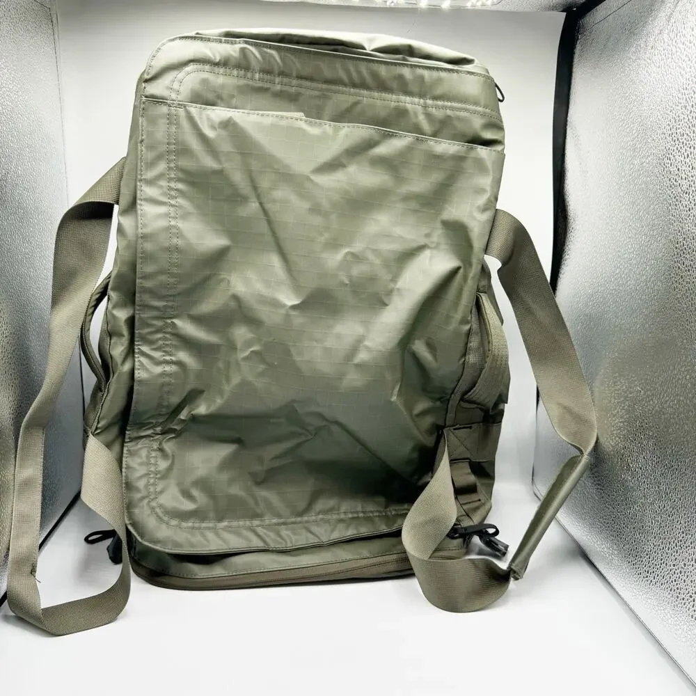 North Face Base Camp Voyager Duffel Backpack 62L Taupe Olive Green TNF Black